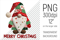 Christmas Patchwork Gnome PNG. Perfect for Christmas crafts, digital scrapbooking, stickers, greeting cards, DIY decor, and sublimation printing.