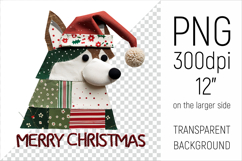  Christmas Patchwork Husky Dog PNG. Perfect for Christmas crafts, digital scrapbooking, stickers, greeting cards, DIY decor, and sublimation printing.