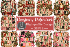 Christmas Patchwork PNG Sublimation Bundle Product Image 1