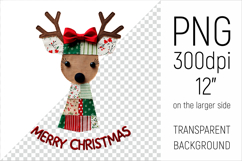 Christmas Patchwork Reindeer Clipart. Perfect for Christmas crafts, digital scrapbooking, stickers, greeting cards, DIY decor, and sublimation printing.