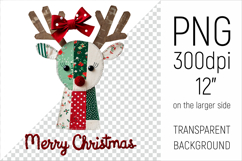 Christmas Patchwork Reindeer PNG. Perfect for Christmas crafts, digital scrapbooking, stickers, greeting cards, DIY decor, and sublimation printing.