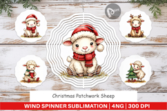 Christmas Patchwork Sheep Wind Spinner Product Image 1