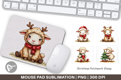 Christmas Patchwork Sheep Mouse Pad Product Image 1
