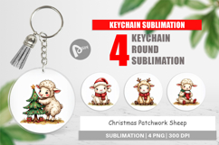 Christmas Patchwork Sheep Keychain Product Image 1
