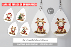 Christmas Patchwork Sheep Earring Product Image 1