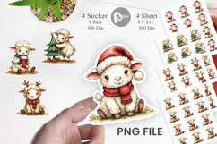Christmas Patchwork Sheep Sticker Product Image 1
