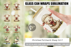 Christmas Patchwork Sheep Glass Can Product Image 1