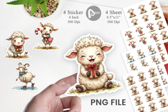 Christmas Patchwork Sheep Sticker Product Image 1