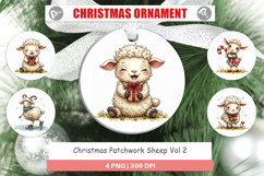 Christmas Patchwork Sheep Ornament Product Image 1