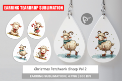 Christmas Patchwork Sheep Earring Product Image 1