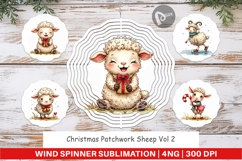 Christmas Patchwork Sheep Wind Spinner Product Image 1