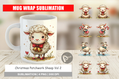 Christmas Patchwork Sheep Mug Wrap Product Image 1