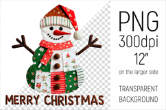  Christmas Patchwork Snowman Clipart. Perfect for Christmas crafts, digital scrapbooking, stickers, greeting cards, DIY decor, and sublimation printing.
