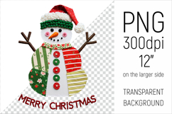  Christmas Patchwork Snowman Clipart. Perfect for Christmas crafts, digital scrapbooking, stickers, greeting cards, DIY decor, and sublimation printing.