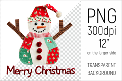  Christmas Patchwork Snowman Clipart. Perfect for Christmas crafts, digital scrapbooking, stickers, greeting cards, DIY decor, and sublimation printing.
