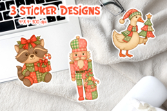 Christmas Patchwork Sticker | Raccoon Goose Nutcracker Product Image 1
