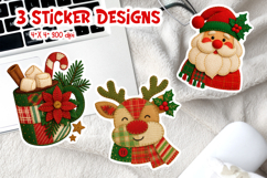 Patchwork Christmas Stickers Bundle | Cute Sticker Printable Product Image 2