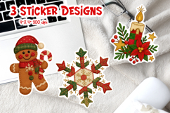 Patchwork Christmas Stickers Bundle | Cute Sticker Printable Product Image 5