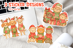 Christmas Patchwork Sticker Printable | Dogs Cats Gifts Product Image 1