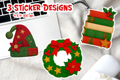 Patchwork Christmas Sticker Printable Product Image 1