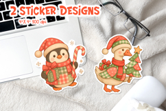 Christmas Patchwork Sticker Printable | Penguin Goose Product Image 1