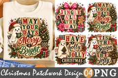 Christmas Patchwork Sublimation, Christmas Ghost PNG Product Image 1