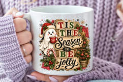 Christmas Patchwork Sublimation, Christmas Ghost PNG Product Image 4