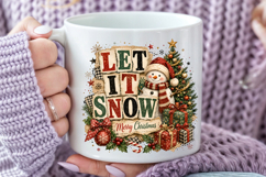 Christmas Patchwork Sublimation, Merry &amp; Bright PNG Product Image 4