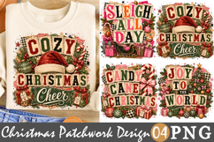 Christmas Patchwork Sublimation, Sleigh All Day PNG Product Image 1