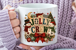 Christmas Patchwork Sublimation, Snowman Candle Holly Jolly Product Image 4