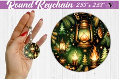 Round Keychain | Christmas Pattern | Happy Holidays Product Image 1