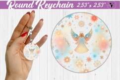 Round Keychain | Christmas Pattern | Happy Holidays Product Image 1