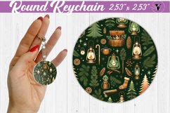 Round Keychain | Christmas Pattern | Happy Holidays Product Image 1