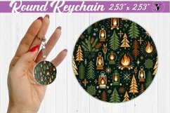 Round Keychain | Christmas Pattern | Happy Holidays Product Image 1