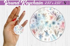 Round Keychain | Christmas Pattern | Happy Holidays Product Image 1