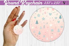 Round Keychain | Christmas Pattern | Happy Holidays Product Image 1