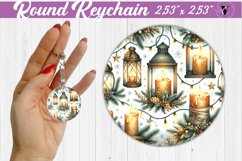 Round Keychain | Christmas Pattern | Happy Holidays Product Image 1