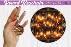 Round Keychain | Christmas Pattern | Happy Holidays Product Image 1