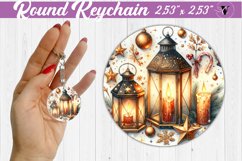 Round Keychain | Christmas Pattern | Happy Holidays Product Image 1