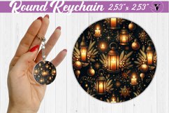 Round Keychain | Christmas Pattern | Happy Holidays Product Image 1
