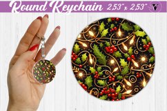 Round Keychain | Christmas Pattern | Happy Holidays Product Image 1