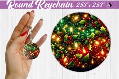 Round Keychain | Christmas Pattern | Happy Holidays Product Image 1