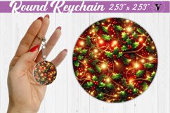 Round Keychain | Christmas Pattern | Happy Holidays Product Image 1
