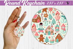 Round Keychain | Christmas Pattern | Happy Holidays Product Image 1