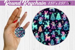 Round Keychain | Christmas Pattern | Happy Holidays Product Image 1