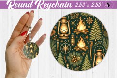 Round Keychain | Christmas Pattern | Happy Holidays Product Image 1