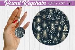 Round Keychain | Christmas Pattern | Happy Holidays Product Image 1
