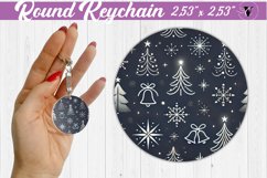 Round Keychain | Christmas Pattern | Happy Holidays Product Image 1