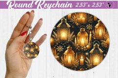 Round Keychain | Christmas Pattern | Happy Holidays Product Image 1