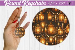 Round Keychain | Christmas Pattern | Happy Holidays Product Image 1